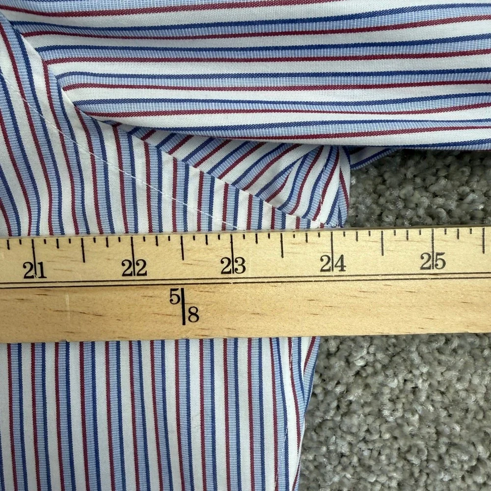 Banana Republic Mens Large Slim Fit Striped Dress Shirt Red Blue White NEW